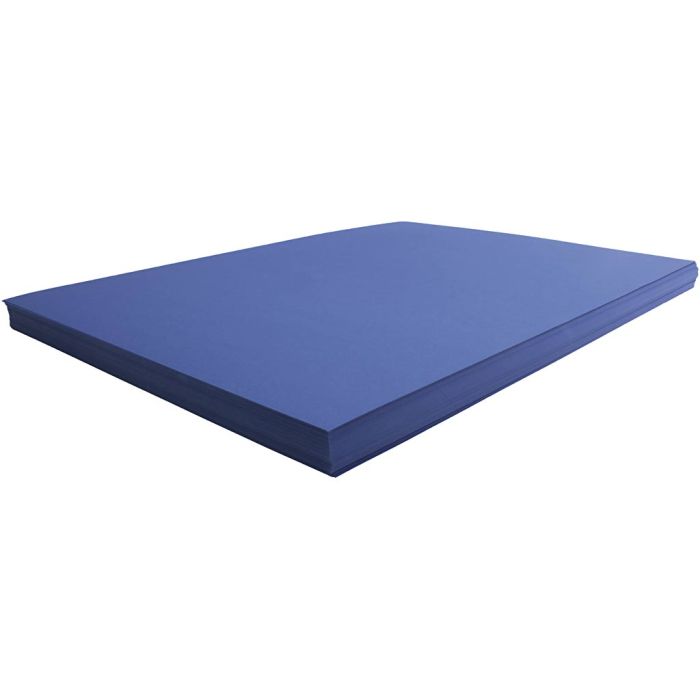Karton, vel 50x70 cm, 270 gr, donkerblauw, 100 vel/ 1 doos