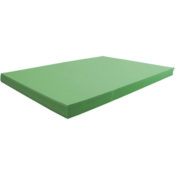 Karton, vel 50x70 cm, 270 gr, gras groen, 100 vel/ 1 doos