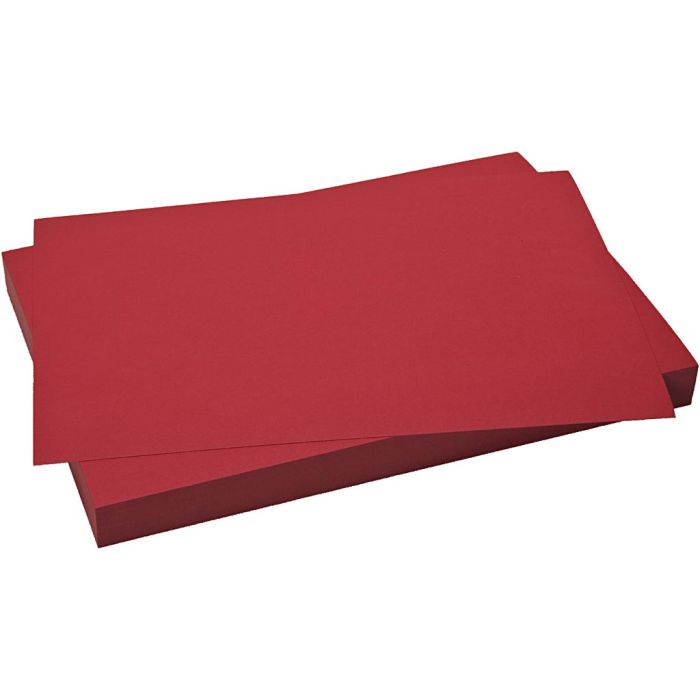 Karton, vel 50x70 cm, 270 gr, kerstrood, 10 vel/ 1 doos