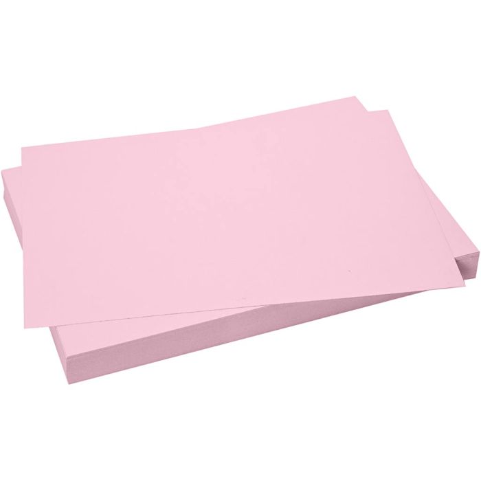 Karton, vel 50x70 cm, 270 gr, lichtroze, 10 vel/ 1 doos