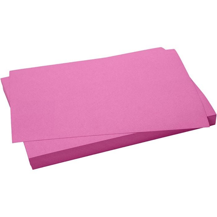 Karton, vel 50x70 cm, 270 gr, roze, 10 vel/ 1 doos