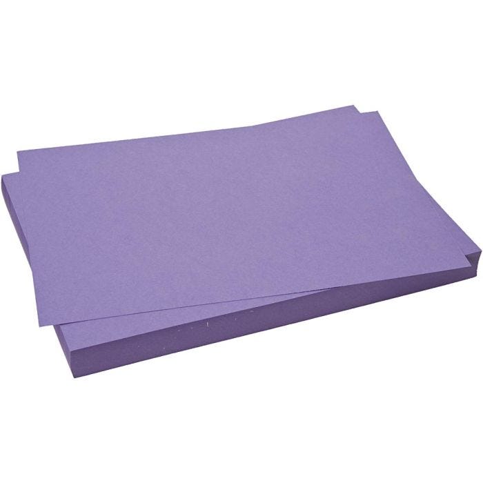 Karton, vel 50x70 cm, 270 gr, paars, 10 vel/ 1 doos