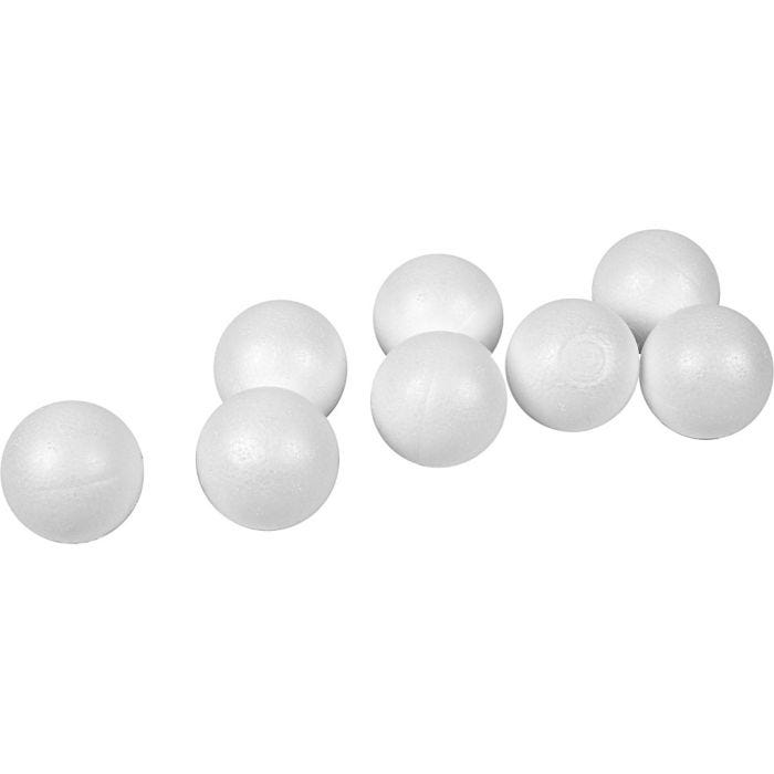 Ballen, d 4 cm, wit, 100stuk/ 1 doos