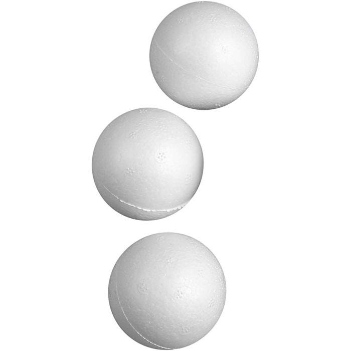 Ballen, d 5 cm, wit, 50stuk/ 1 doos