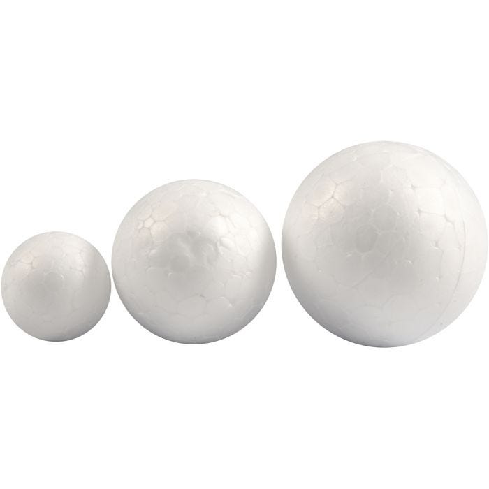 Ballen, 20+30+40 mm, wit, 12stuk/ 1 doos