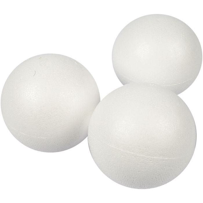 Ballen, d 8 cm, wit, 25 stuk/ 1 doos
