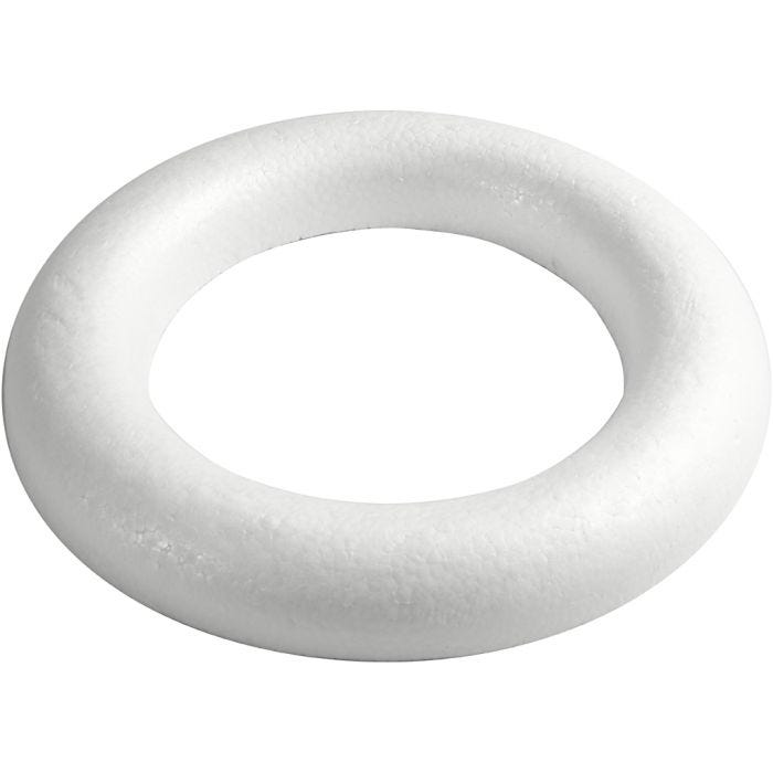 Ringen met platte achterkant, 35 cm, 46 mm, wit, 1 stuk