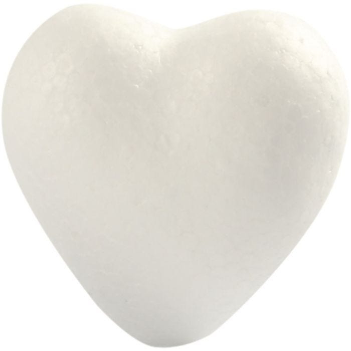 Harten, H: 6 cm, D: 3 cm, B: 6 cm, wit, 5 stuk/ 1 doos
