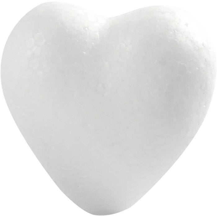 Harten, H: 6 cm, D: 3 cm, B: 6 cm, wit, 50 stuk/ 1 doos