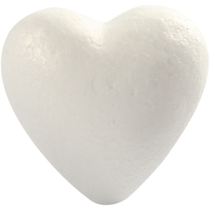 Harten, H: 8 cm, D: 4,5 cm, B: 8 cm, wit, 5stuk/ 1 doos