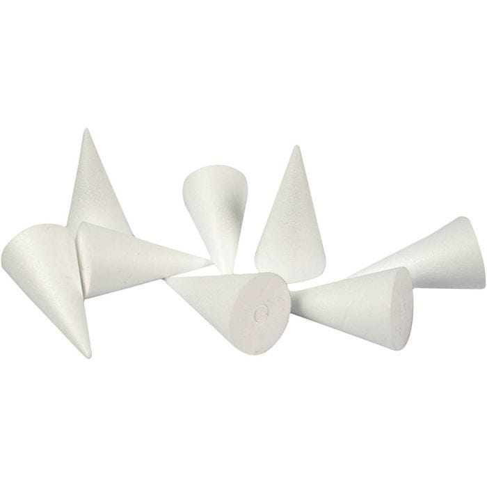 Kegels, H: 11 cm, d 5,5 cm, wit, 50 stuk/ 1 doos