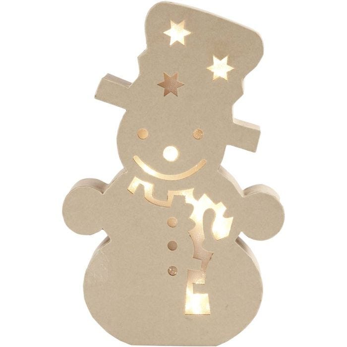 Figuur met licht, sneeuwpop, 27 cm, 4 cm, 17,5 cm, 1 stuk