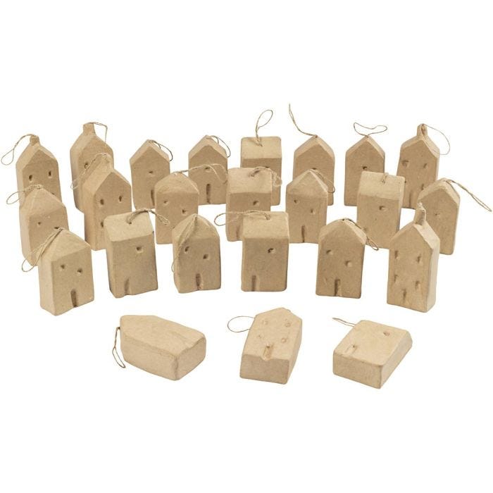 Huis, H: 9,5-12 cm, L: 5,5-6,5 cm, B: 3 cm, 24 stuk/ 1 doos