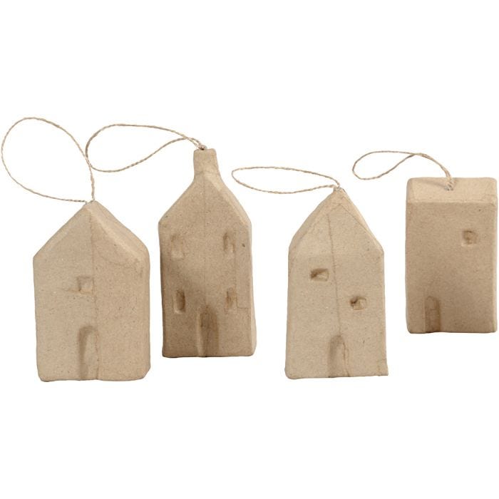Huis, 9,5-12 cm, 5,5-6,5 cm, 3 cm, 4stuk/ 1 doos