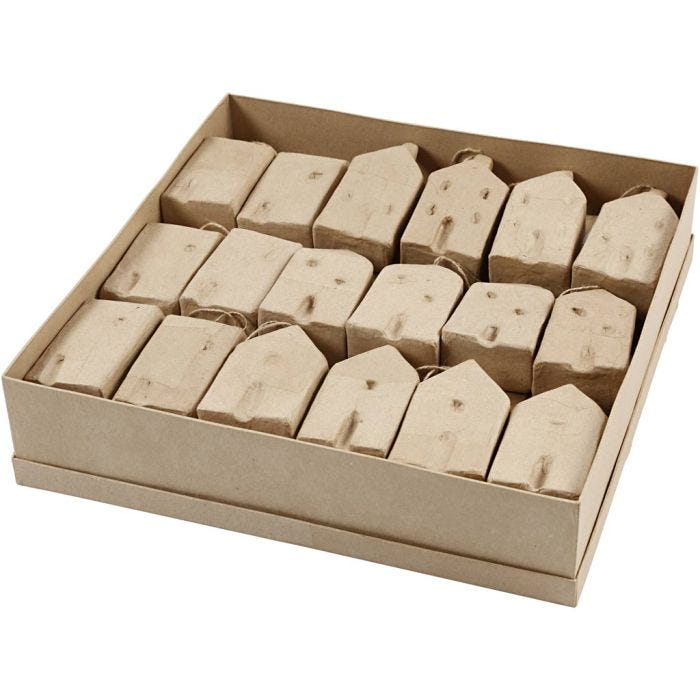 Huis, 9,5-12 cm, 5,5-6,5 cm, 3 cm, 4x9stuk/ 1 doos