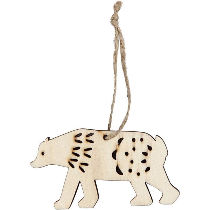 Ornament, ijsbeer, 4,5 cm, 0,5 cm, 7,5 cm, 4stuk/ 1 doos