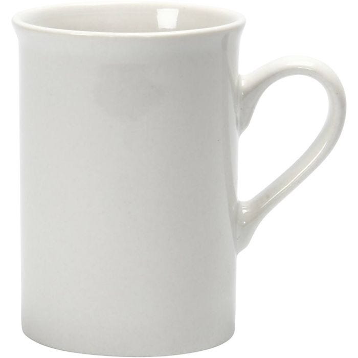 Mokken, H: 10 cm, d 7,4 cm, wit, 2 stuk/ 1 doos