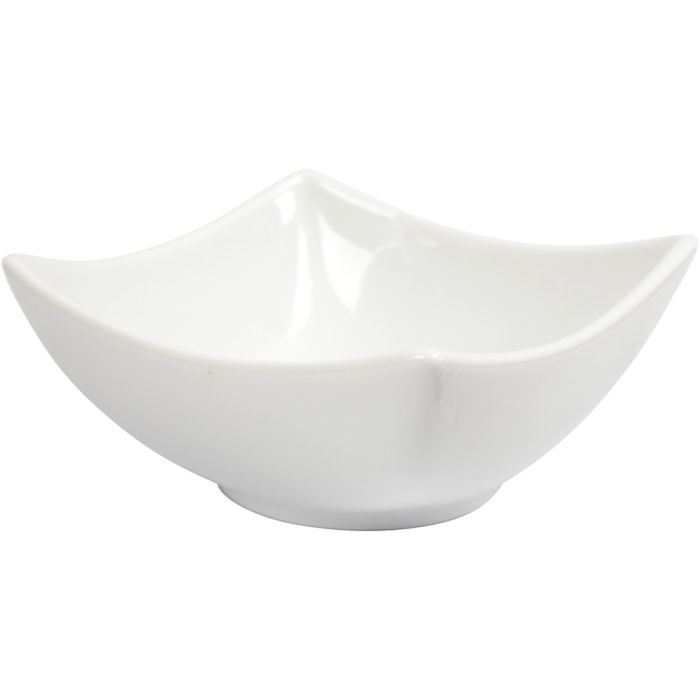 Schaal, H: 4,5 cm, d 10 cm, wit, 2 stuk/ 1 doos