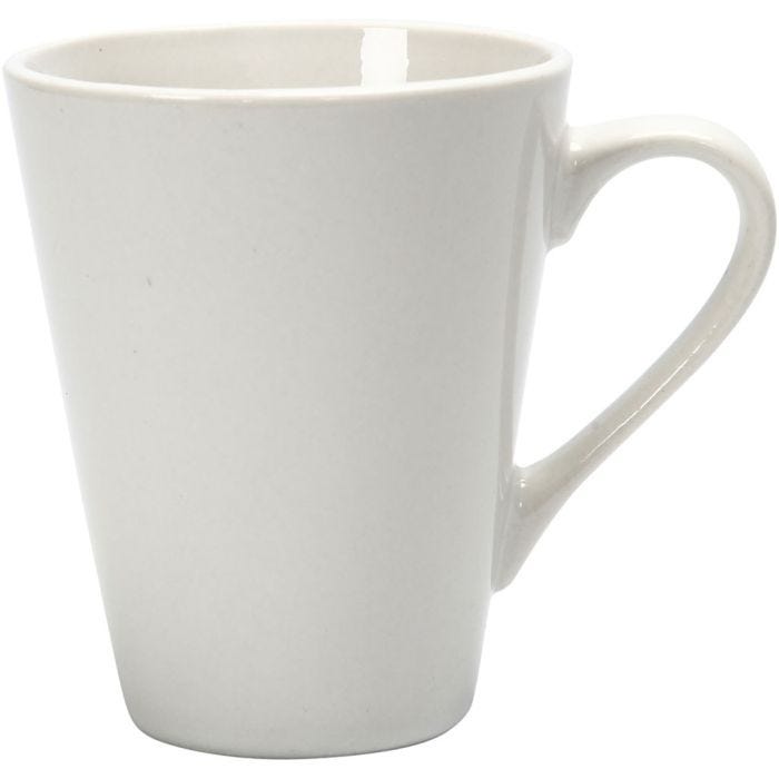 Mokken, H: 10 cm, d 5-8 cm, 250 ml, wit, 1 stuk