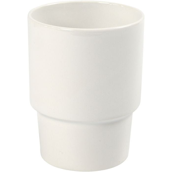 Mok, 11 cm, 8,5 cm, wit, 1 stuk