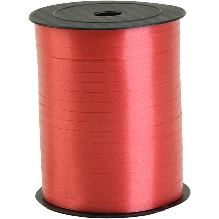 Cadeaulint, B: 5 mm, rood, 400 m/ 1 rol