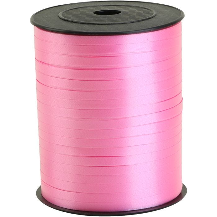 Cadeaulint, B: 5 mm, roze, 400 m/ 1 rol