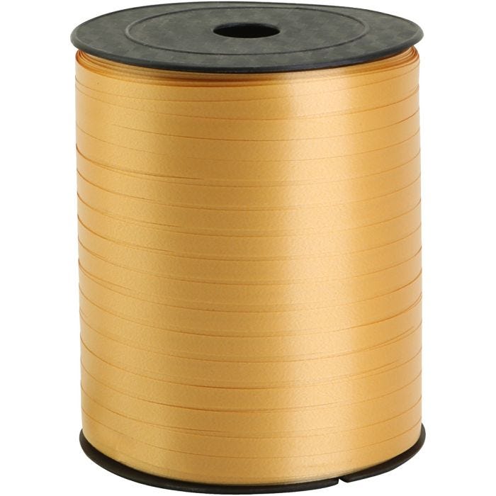Cadeaulint, B: 5 mm, goud, 400 m/ 1 rol