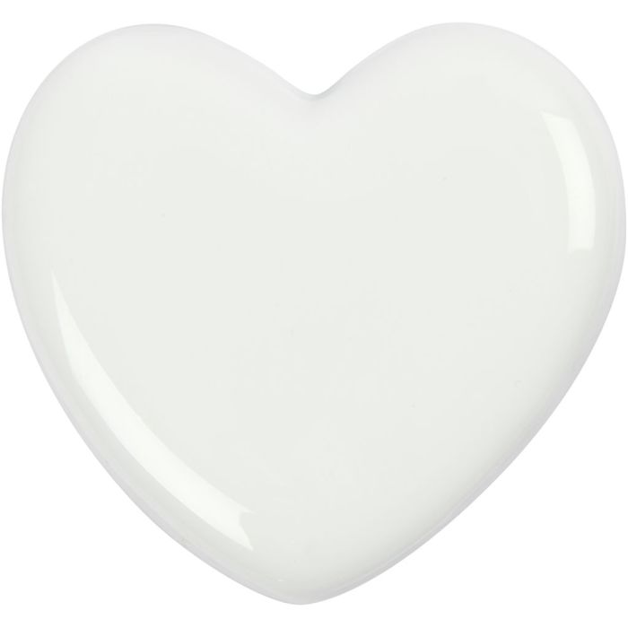 Hart, 6,5x6,5 cm, 10 mm, wit, 1 stuk