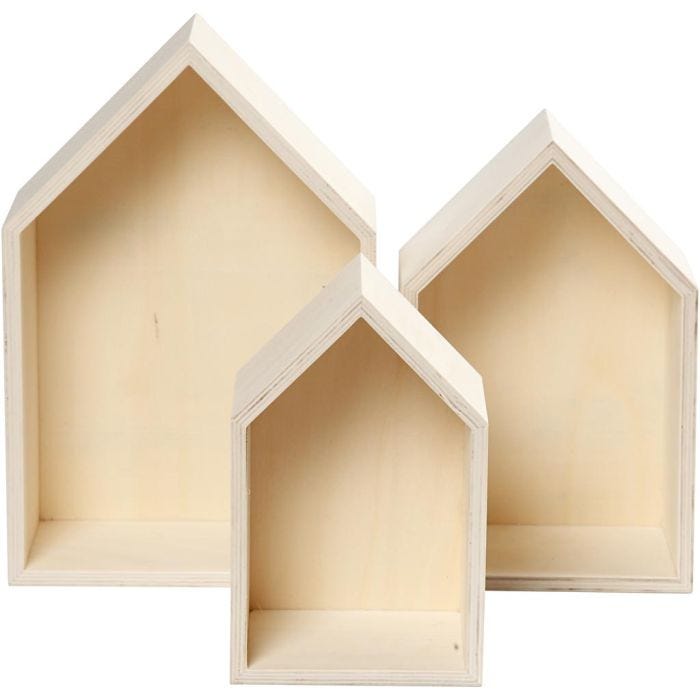 Showdozen, huizen, 20,3+25,3+31 cm, 10 cm, 13+16,2+20 cm, 3stuk/ 1 set