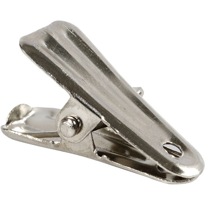 Deco knijpers, L: 27 mm, B: 14 mm, zilver, 10 stuk/ 1 doos