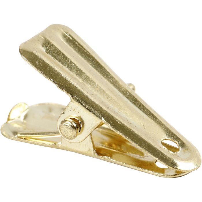 Deco knijpers, L: 27 mm, B: 14 mm, goud, 10 stuk/ 1 doos
