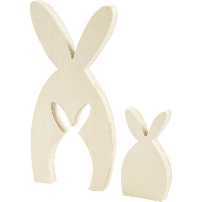 2in1 Figuren, hazen / konijnen, 11,5+24,5 cm, 2 cm, 6,5+11,5 cm, 1 set