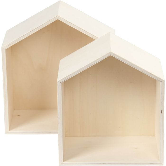 Showdozen, huizen, 22,5+25 cm, 12,5 cm, 19,5+22,5 cm, 2stuk/ 1 set