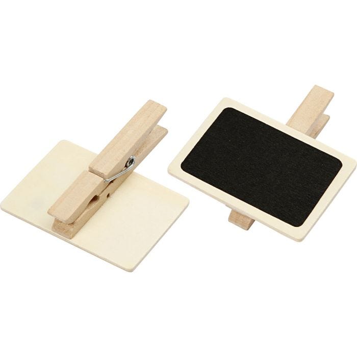 Schoolbord met wasknijpers, 6,8x4,7 cm, 6stuk/ 1 doos