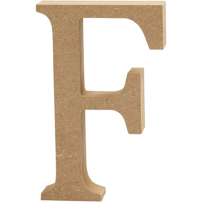 Letter, F, 13 cm, 2 cm, 1 stuk