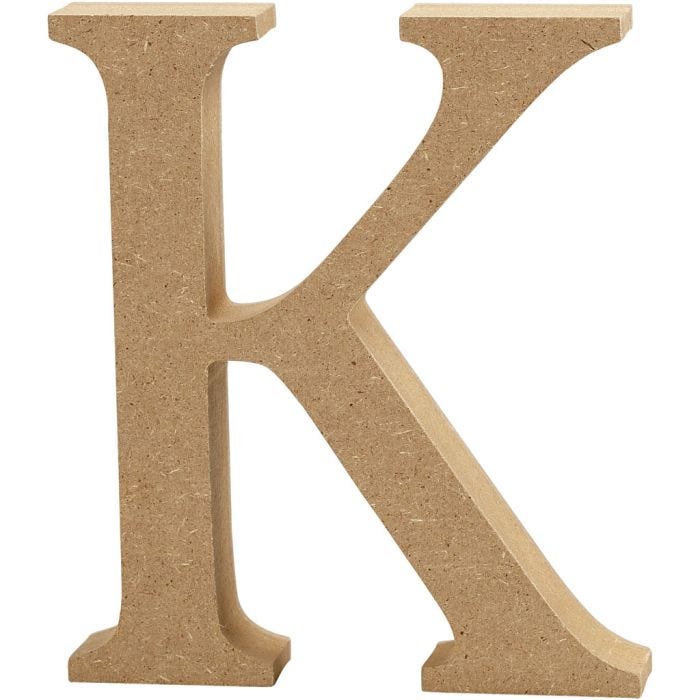 Letter, K, H: 13 cm, dikte 2 cm, 1 stuk