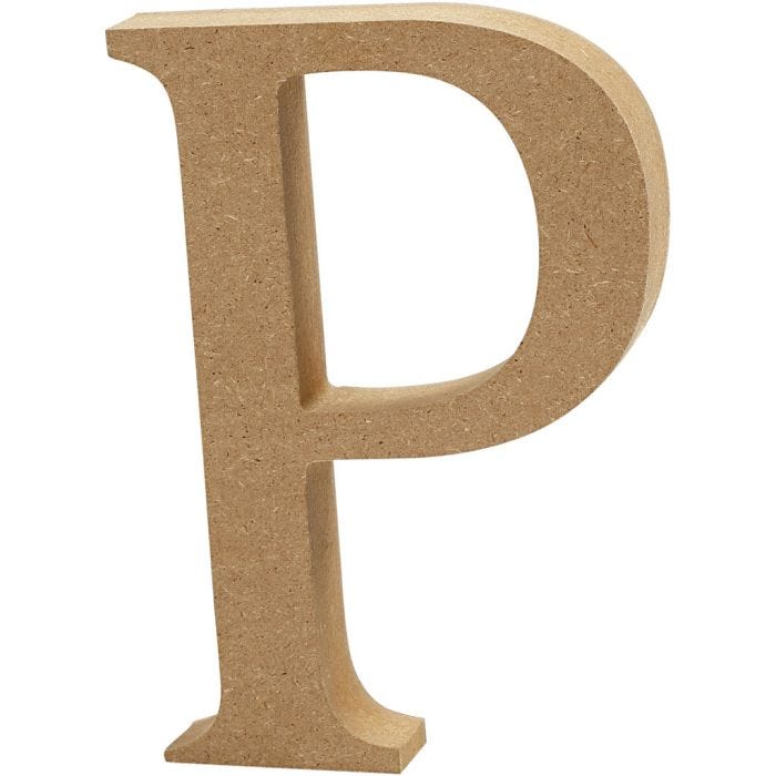 Letter, P, H: 13 cm, dikte 2 cm, 1 stuk