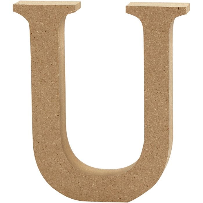 Letter, U, H: 13 cm, dikte 2 cm, 1 stuk