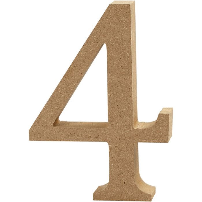 Cijfer, 4, 13 cm, 2 cm, 1 stuk