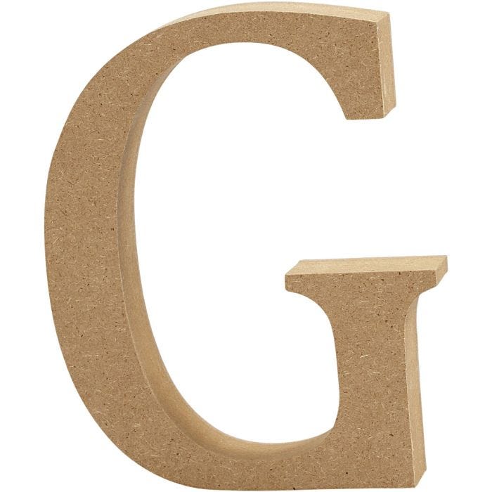 Letter, G, 8 cm, 1,5 cm, 1 stuk