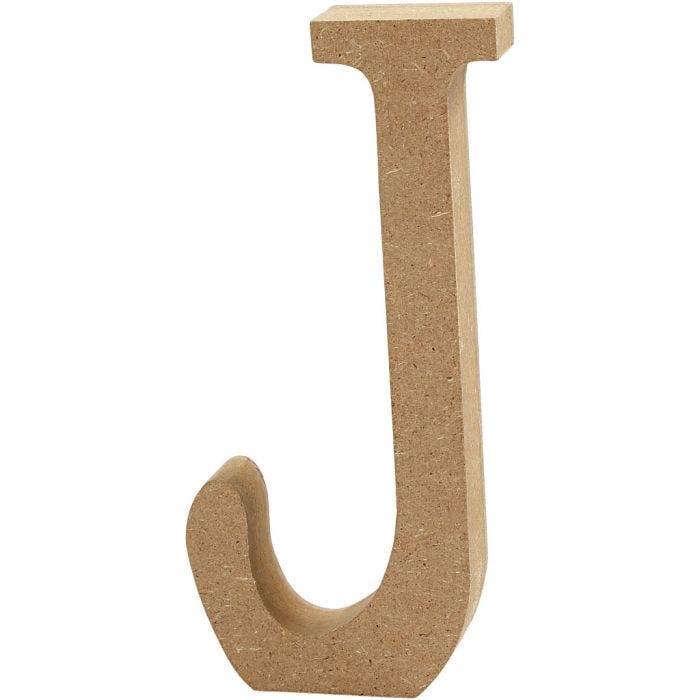 Letter, J, 8 cm, 1,5 cm, 1 stuk