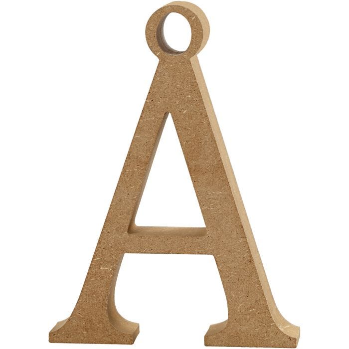 Letter, Å, H: 8 cm, dikte 1,5 cm, 1 stuk