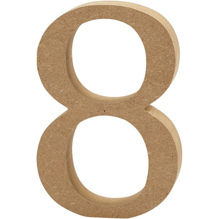 Cijfer, 8, 8 cm, 1,5 cm, 1 stuk