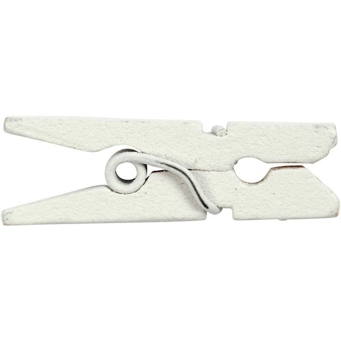 Mini wasknijpers, 25 mm, 3 mm, wit, 36stuk/ 1 doos