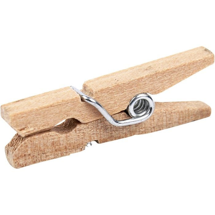 Wasknijpers, L: 25 mm, B: 3 mm, 30stuk/ 1 doos