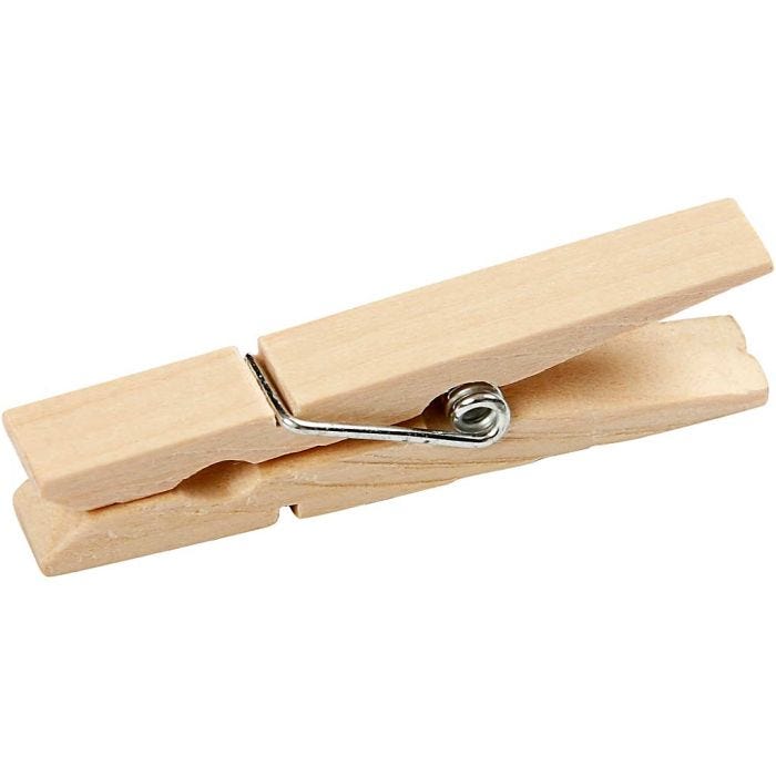 Wasknijpers, L: 48 mm, B: 6 mm, 50stuk/ 1 doos