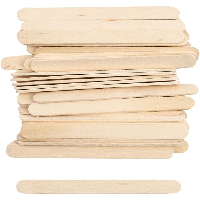 IJslollystokjes, 11,5 cm, 10 mm, naturel, 30stuk/ 1 doos