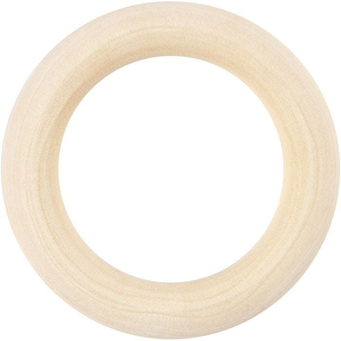 Ring hout, 55 mm, 6stuk/ 1 doos