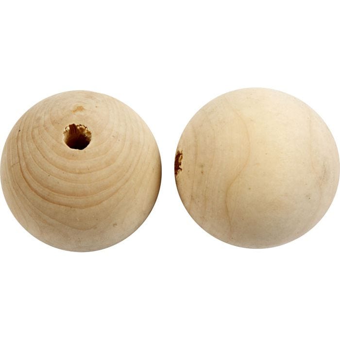 Houten kraal, 50 mm, 8 mm, 20stuk/ 1 doos