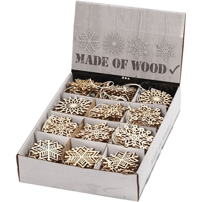 Ornamenten, d 7 cm, dikte 0,3 cm, 200stuk/ 1 doos